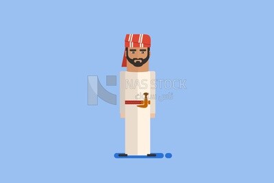 Saudi gulf man, wearing a traditional Saudi costume