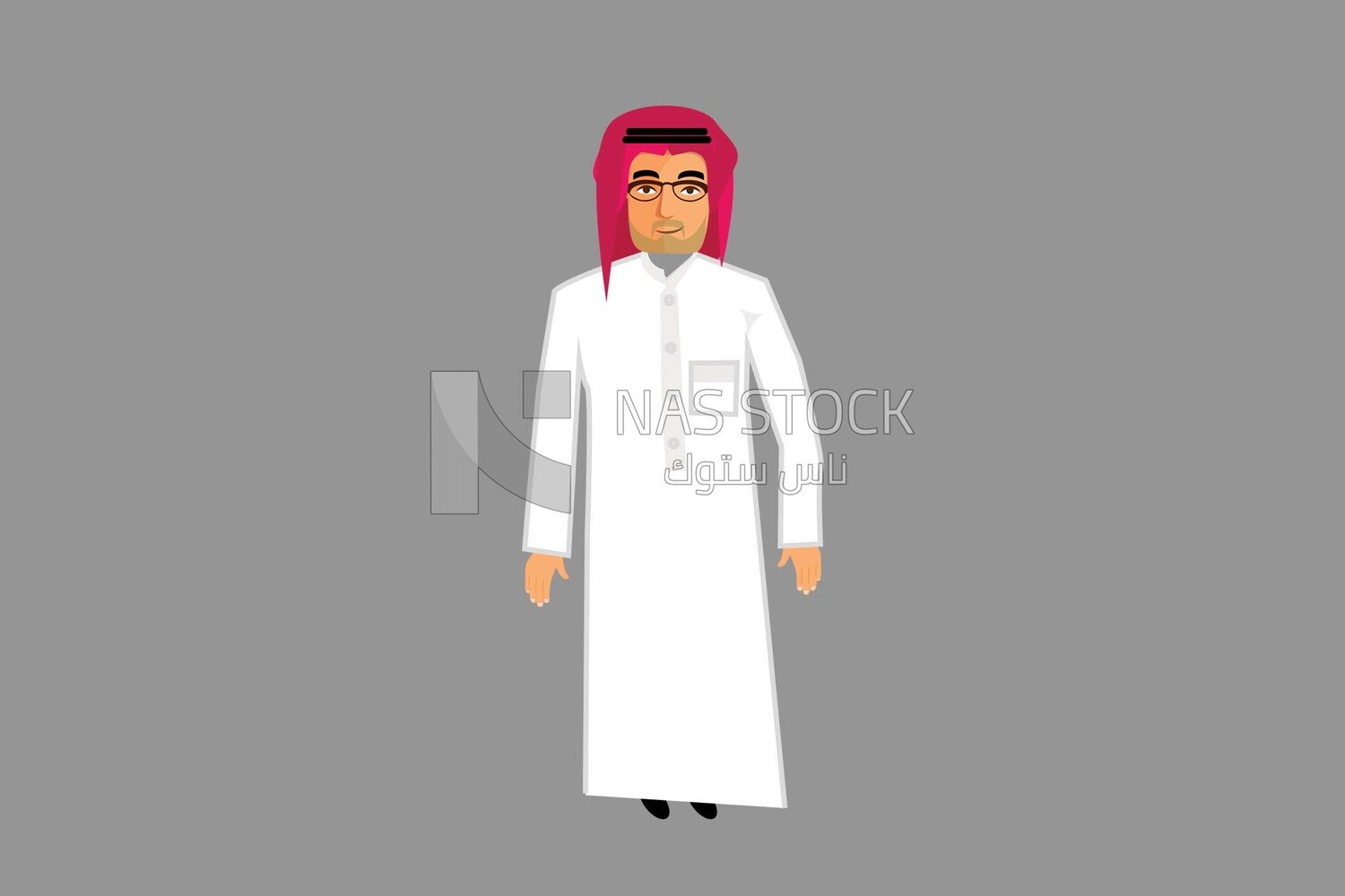 Saudi gulf man, wearing a traditional Saudi costume