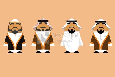 فيكتور الشخصيات ، مجموعة الأشخاص العرب المختلفين ، فيكتور اليستريتور