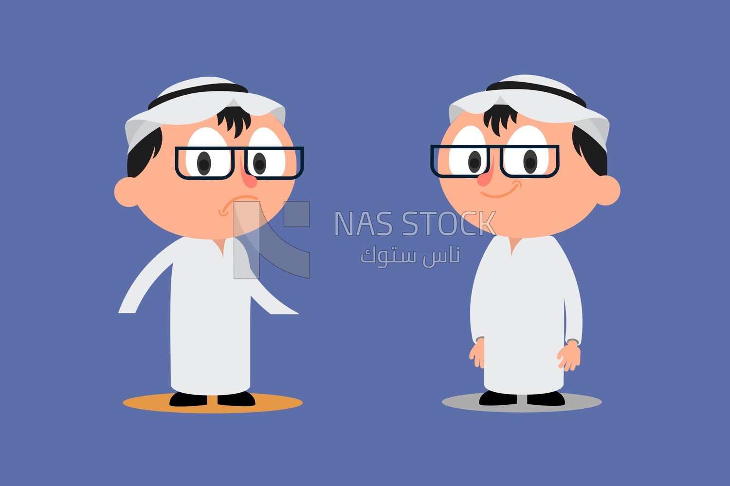 Two Saudi children, wearing Saudi clothes