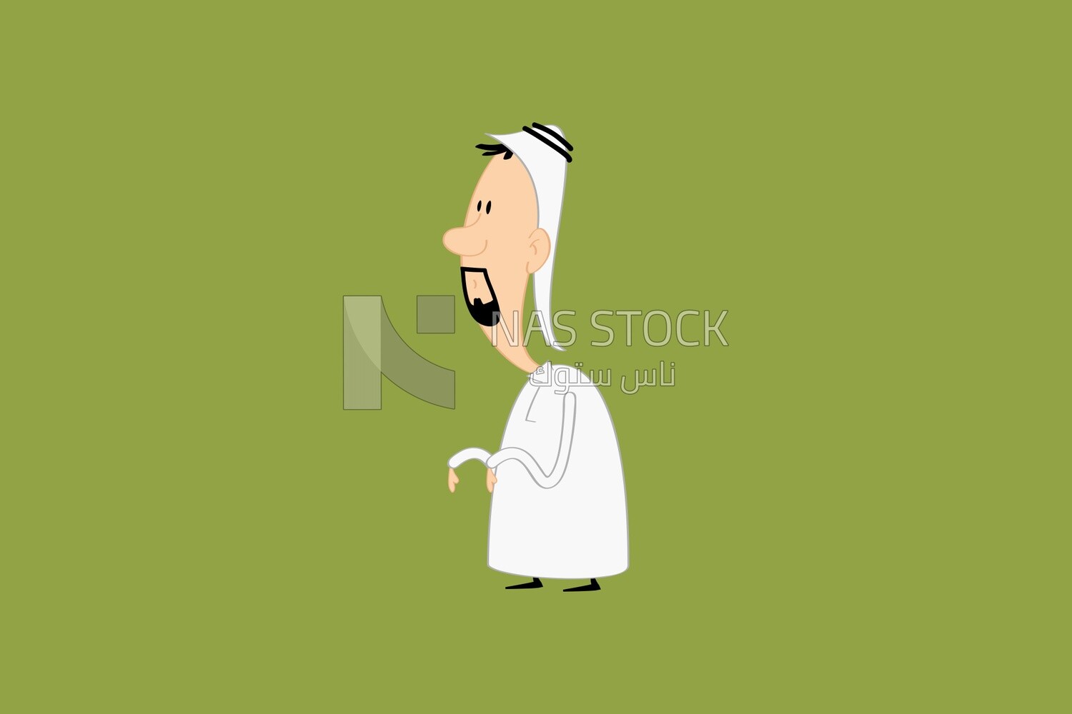Saudi gulf man, wearing a traditional Saudi costume, Vector Illustrator