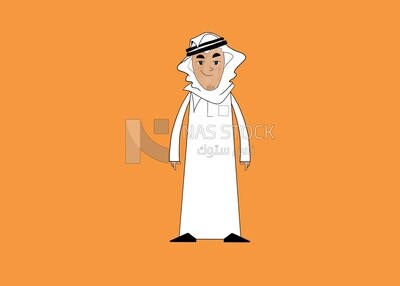 Saudi gulf man, wearing a traditional Saudi costume