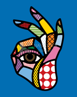 Abstract creative design in multiple colors, in the style of cubism and surrealism ,Perfecto-eye