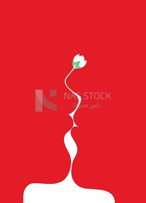 Abstract creative design in multiple colors, in the style of cubism and surrealism ,Flower in White