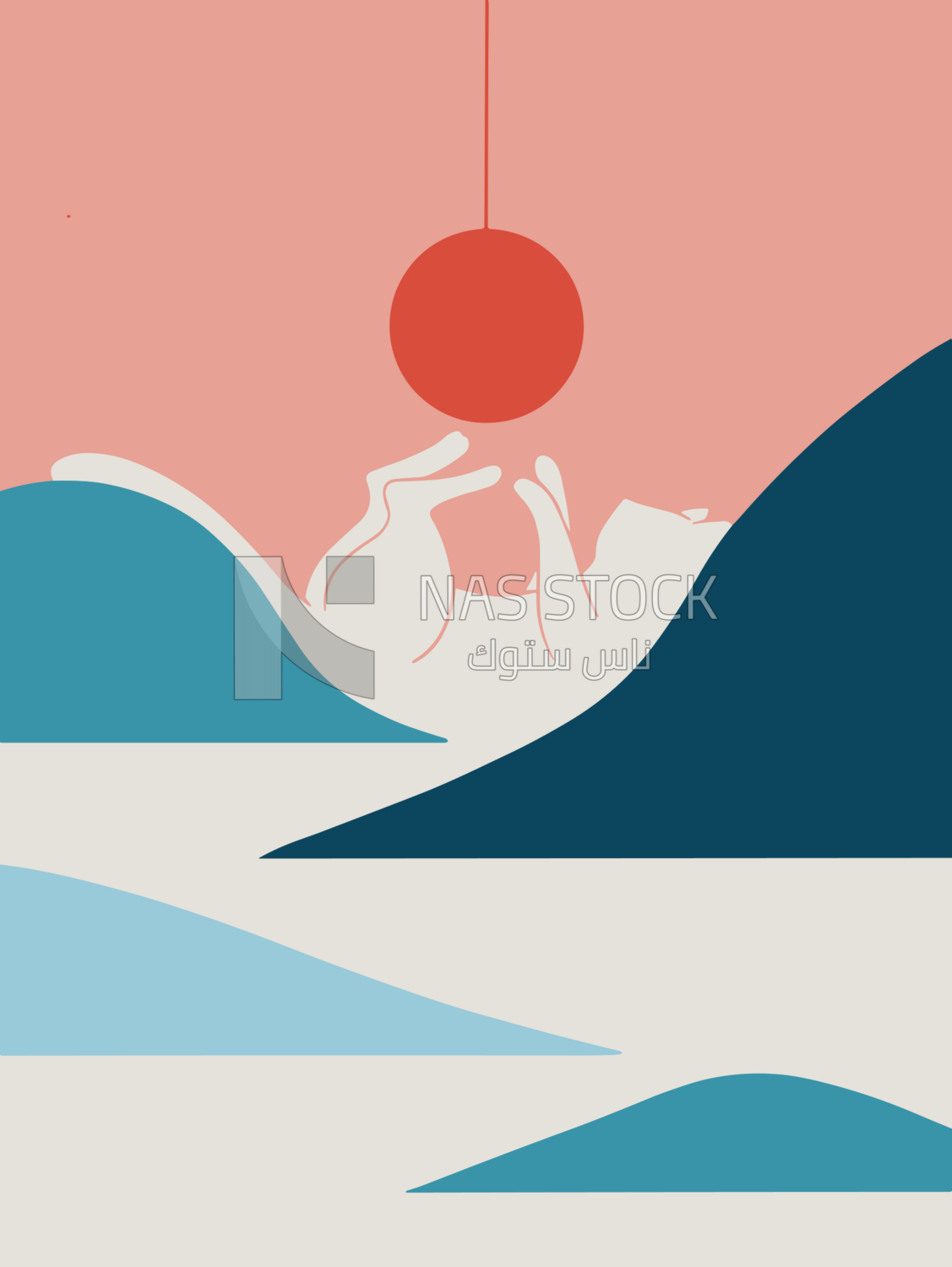 Abstract creative design in multiple colors, in the style of cubism and surrealism ,Island-CAT