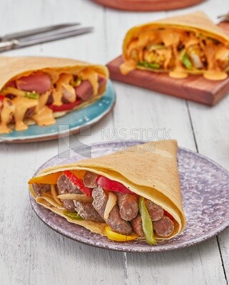 Dining table with many types of crepes