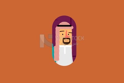 Gulf man standing on an orange background