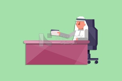Gulf man sitting at a desk