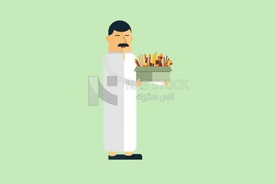 Man carrying a box of fireworks