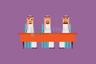 Three gulf men sitting on the table