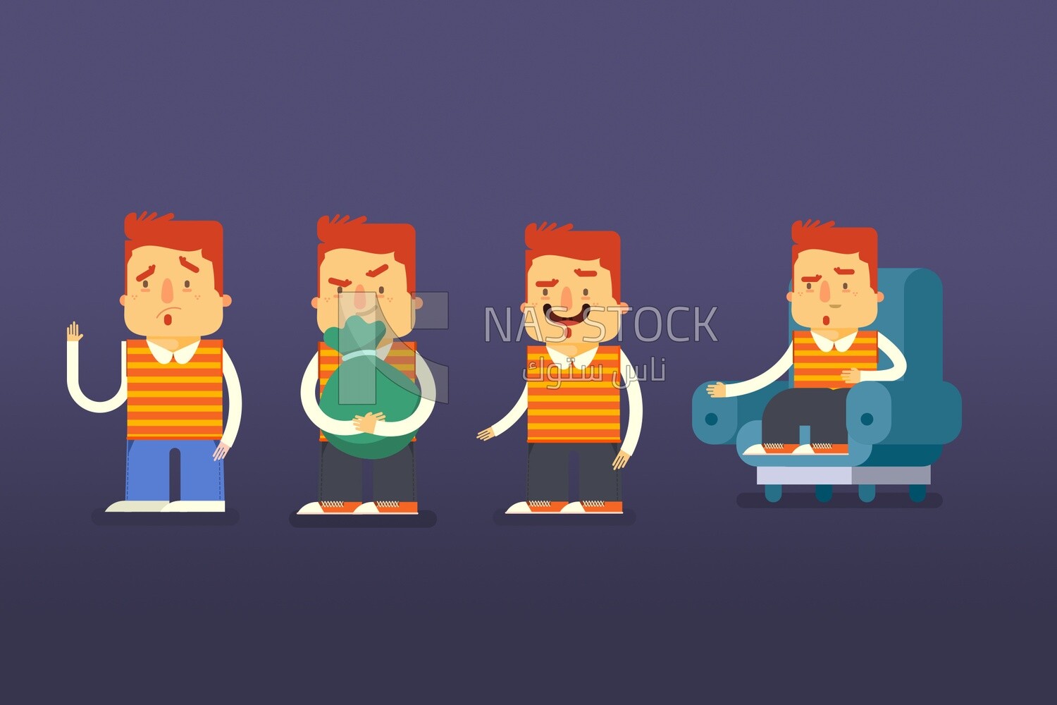 Men doing different activities on the same background