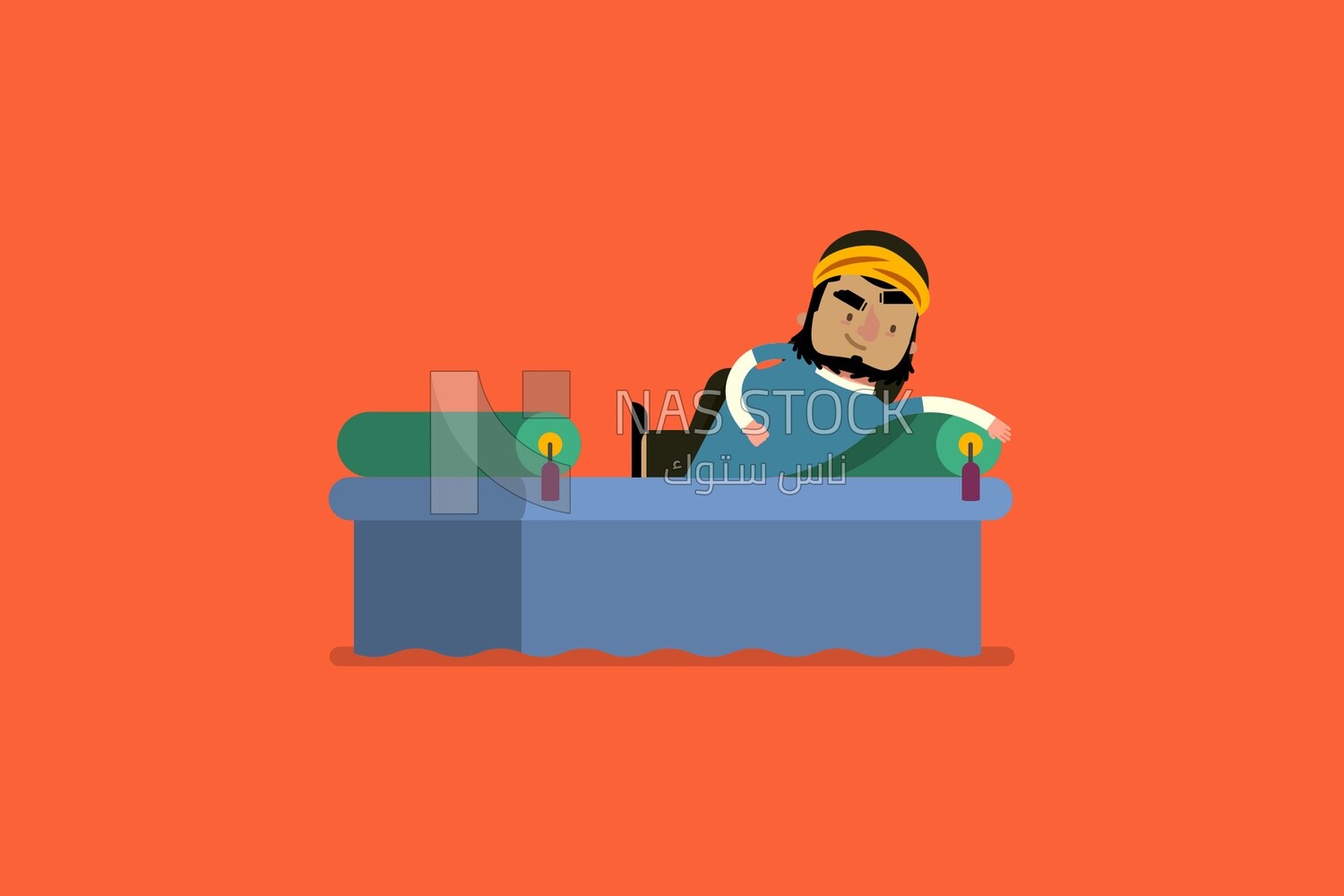 Character of a man sitting on the sofa