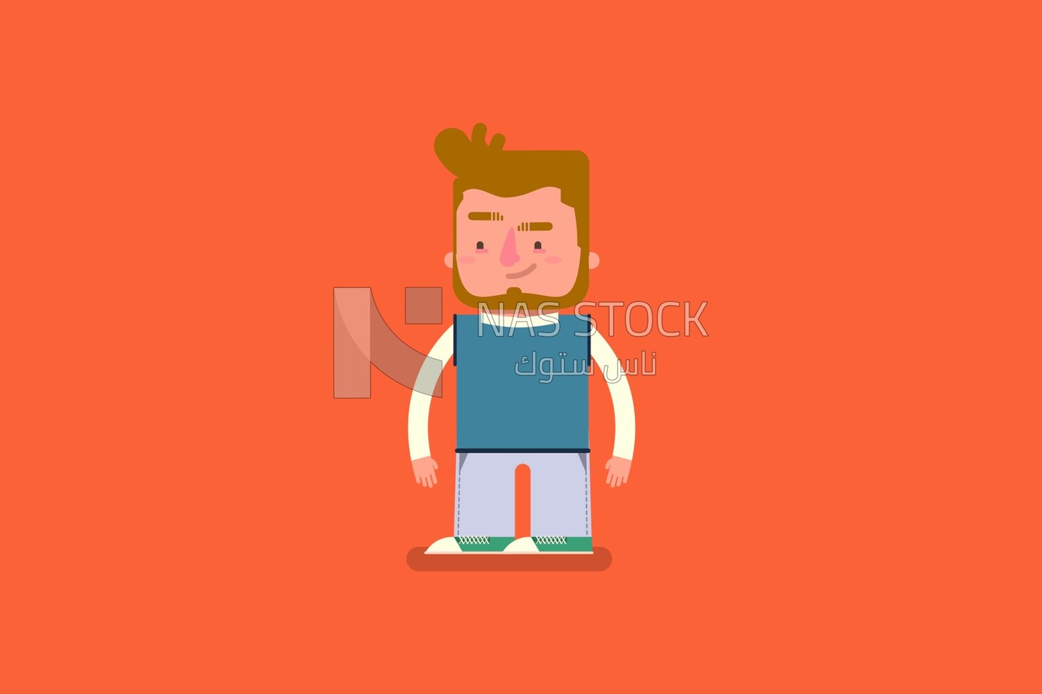 Guy standing on an orange background