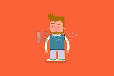 Guy standing on an orange background
