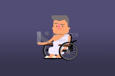 Old Man sitting on a wheel chair