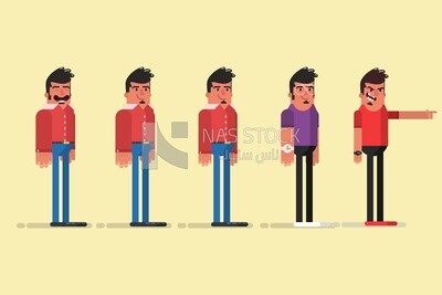 Men on a yellow background