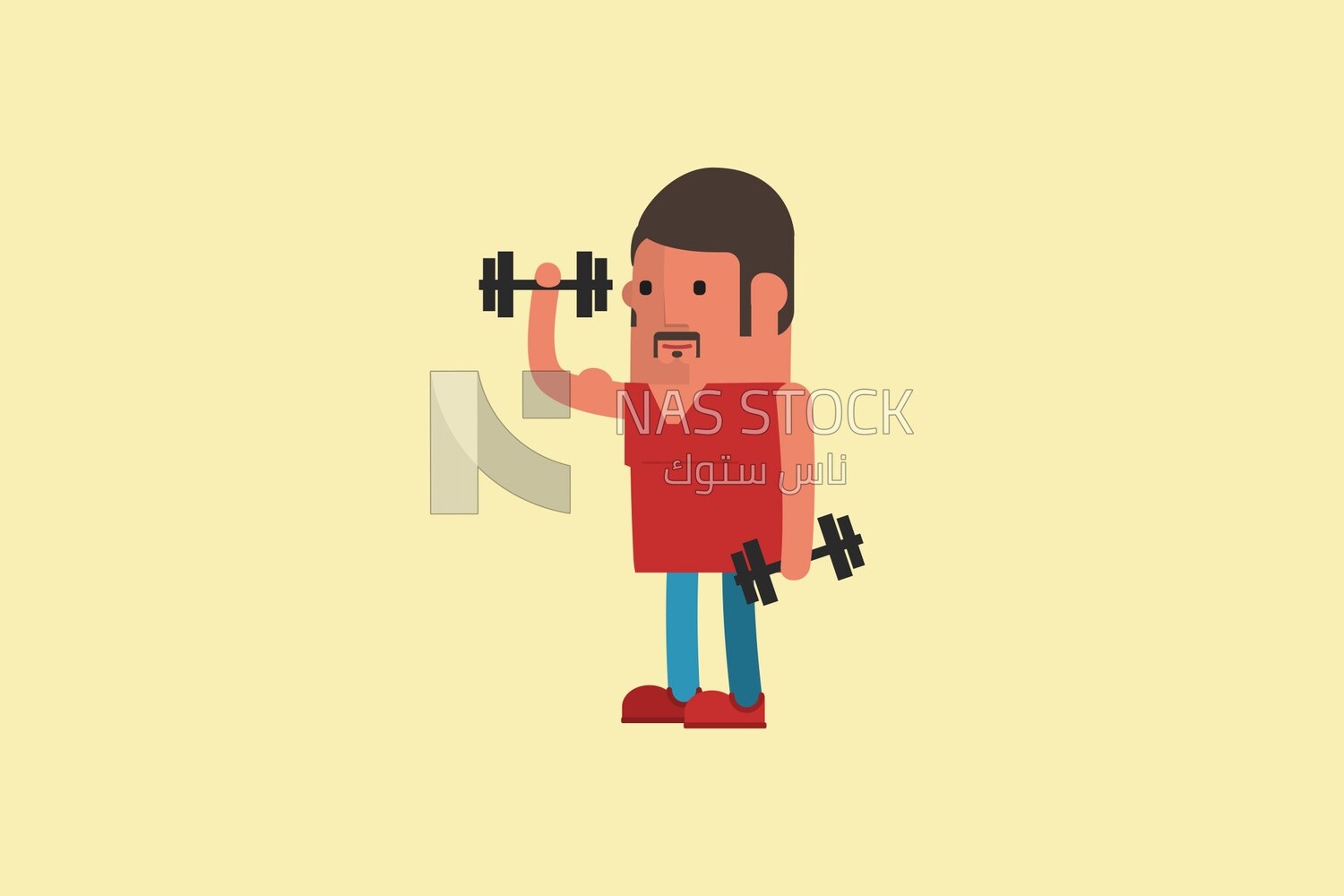 Character of a man doing exercises