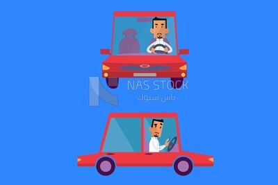 Man driving a car