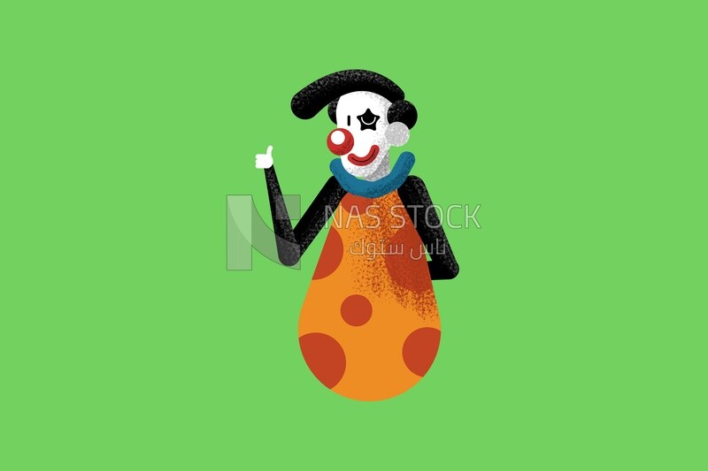 Clown on a green background