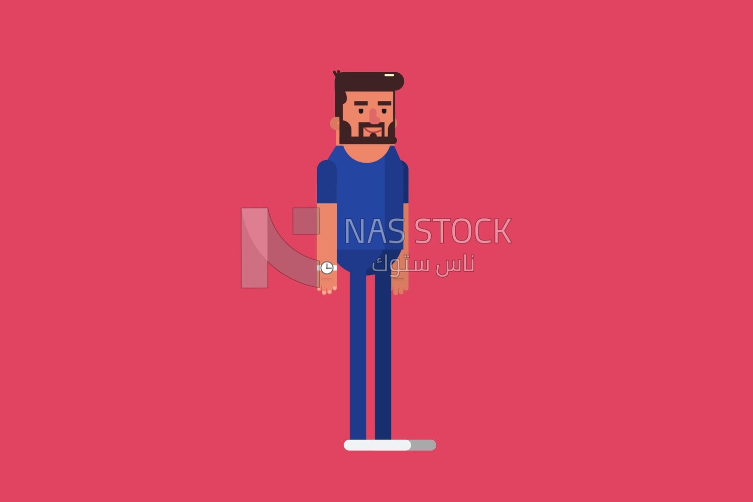 Character of a man on a pink background