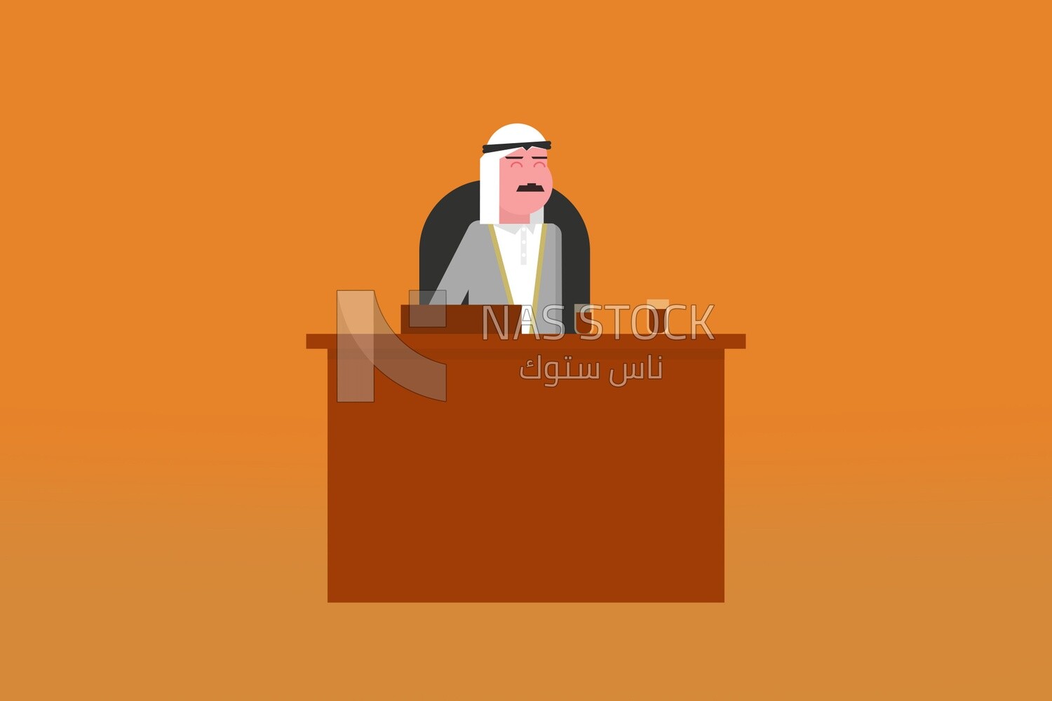 Gulf man sitting at a desk