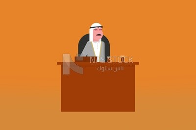Gulf man sitting at a desk