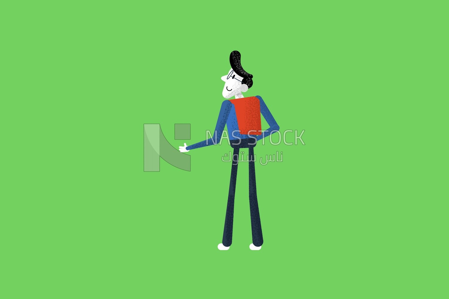 Character of a boy with glasses