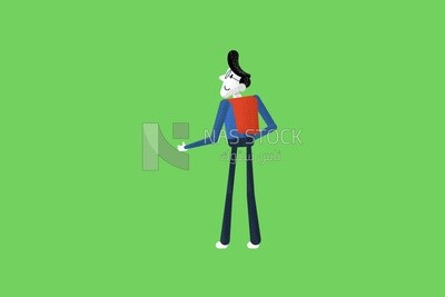 Character of a boy with glasses