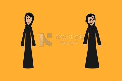 Women on an orange background