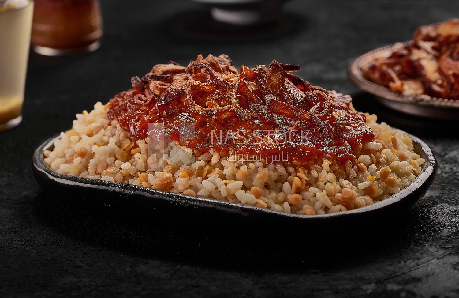 Alexandrian Koshari with red sauce
