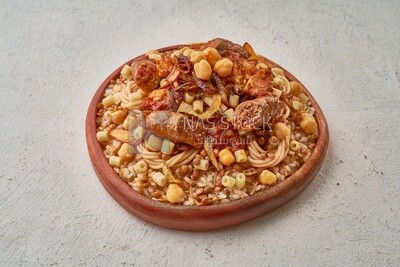 Egyptian Koshary with sausage