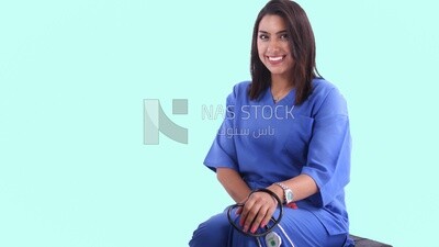 A woman doctor holding a stethoscope