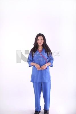 A woman doctor holding a stethoscope