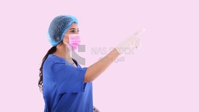 A woman doctor wearing a mask