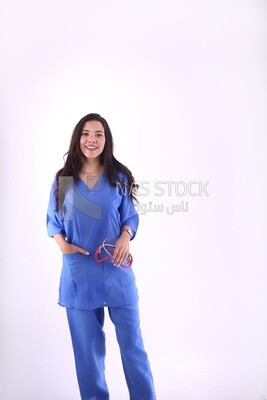 A woman doctor holding a stethoscope