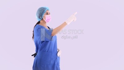 A woman doctor wearing a mask