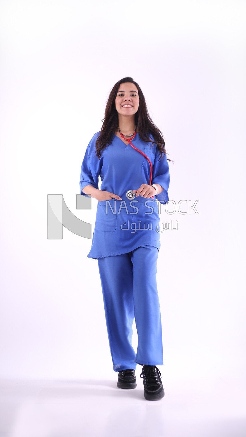 A woman doctor wearing a stethoscope