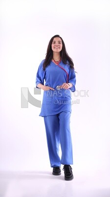 A woman doctor wearing a stethoscope