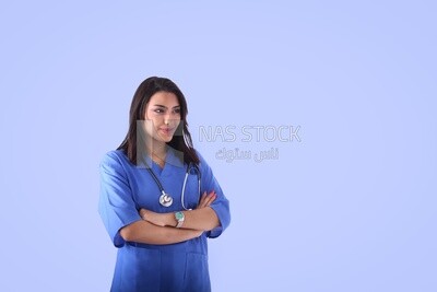 A woman doctor wearing a stethoscope