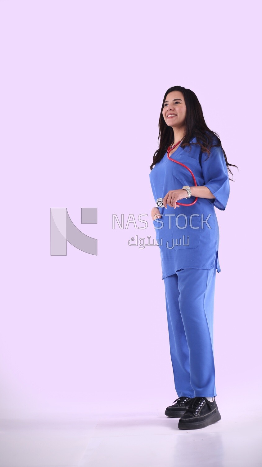 A woman doctor wearing a stethoscope