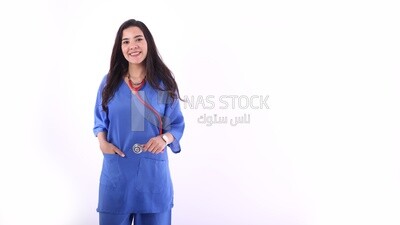 A woman doctor wearing a stethoscope