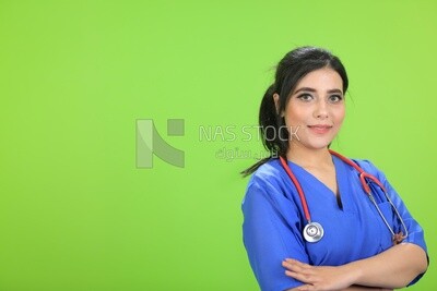 A woman doctor wearing a stethoscope