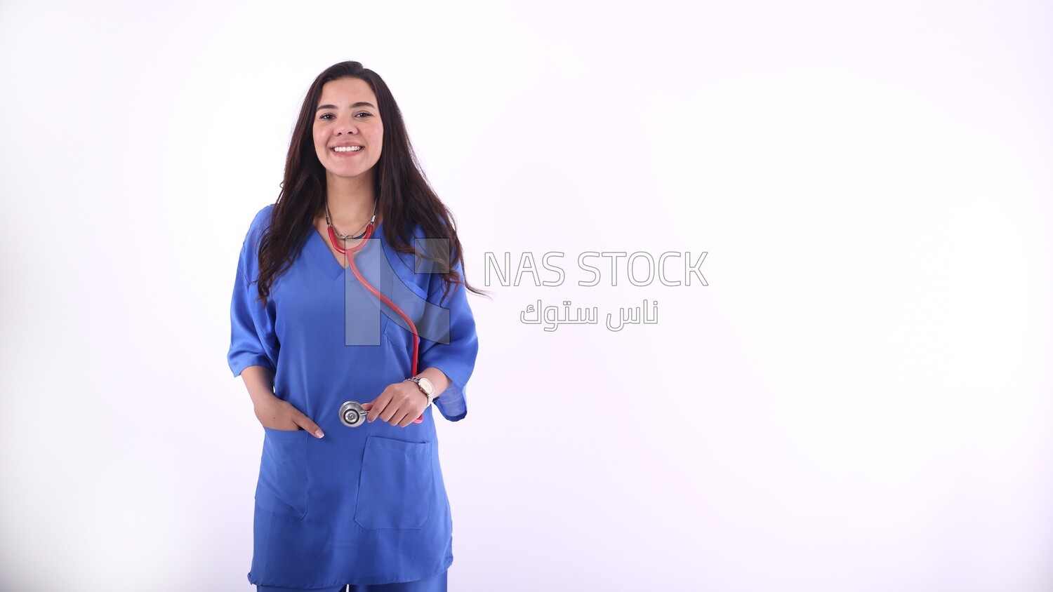 A woman doctor wearing a stethoscope