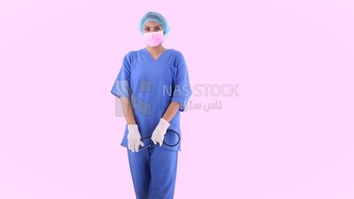 A woman doctor wearing a stethoscope