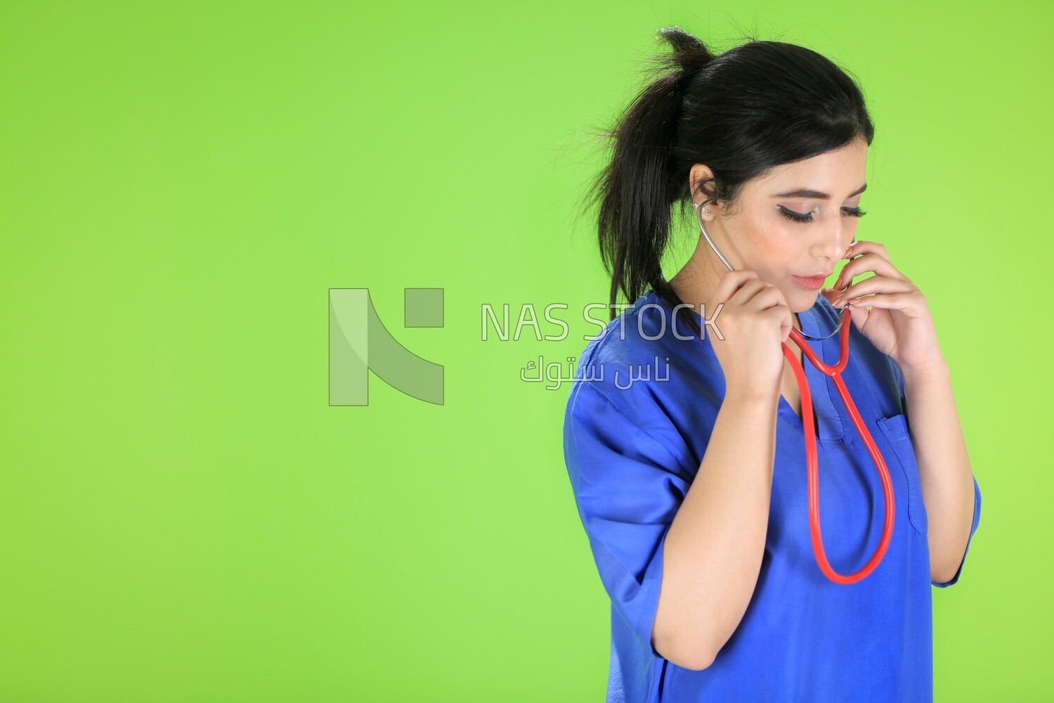 A woman doctor wearing a stethoscope