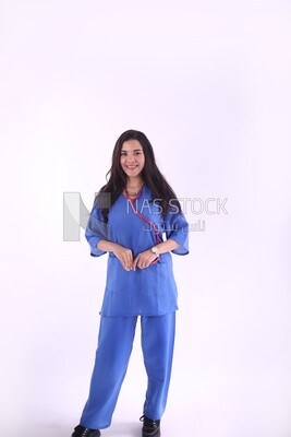 A woman doctor wearing a stethoscope