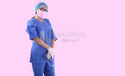 A woman doctor wearing a stethoscope