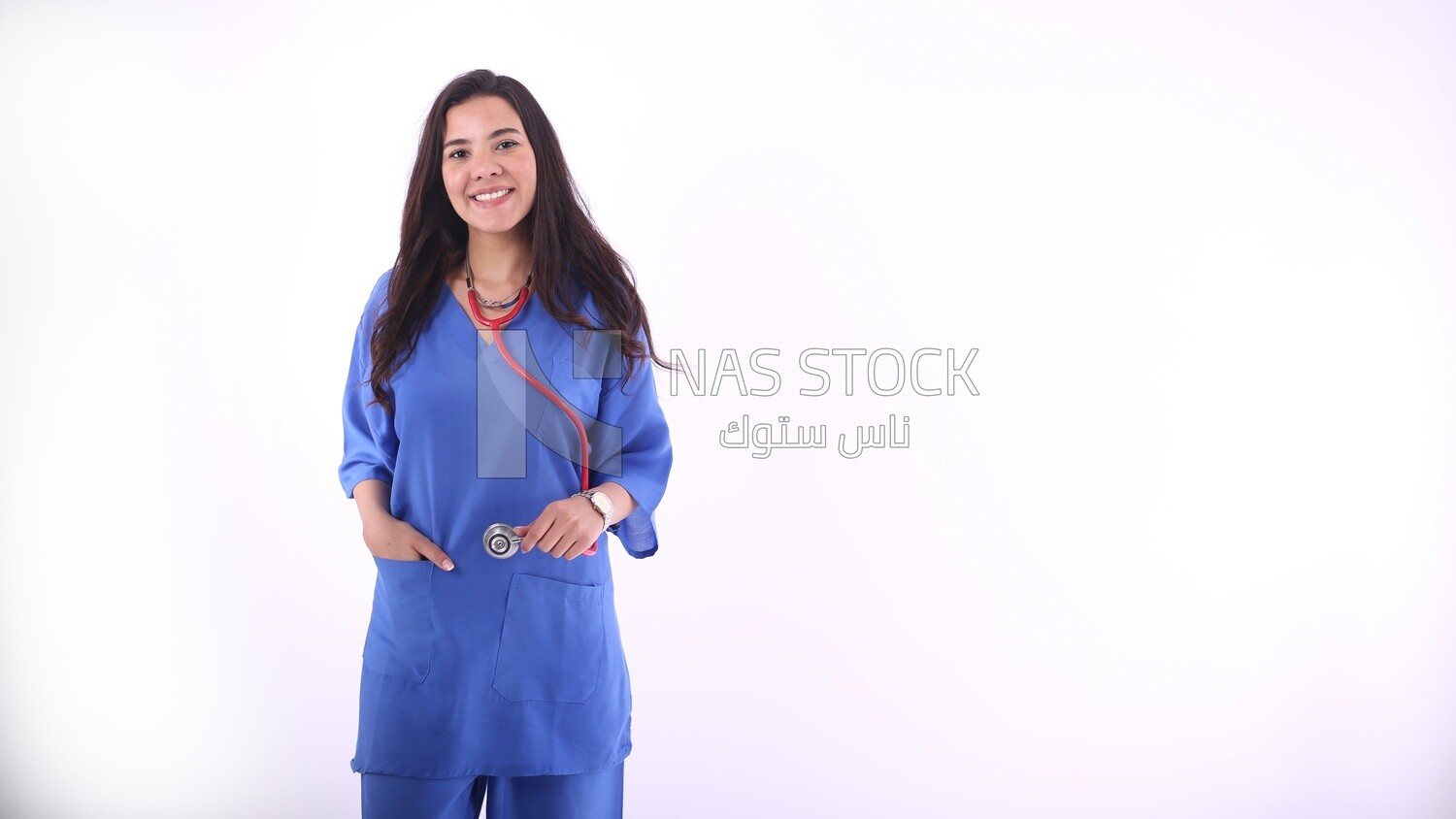 A woman doctor wearing a stethoscope
