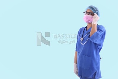 A woman doctor wearing a stethoscope