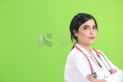 A woman doctor wearing a stethoscope